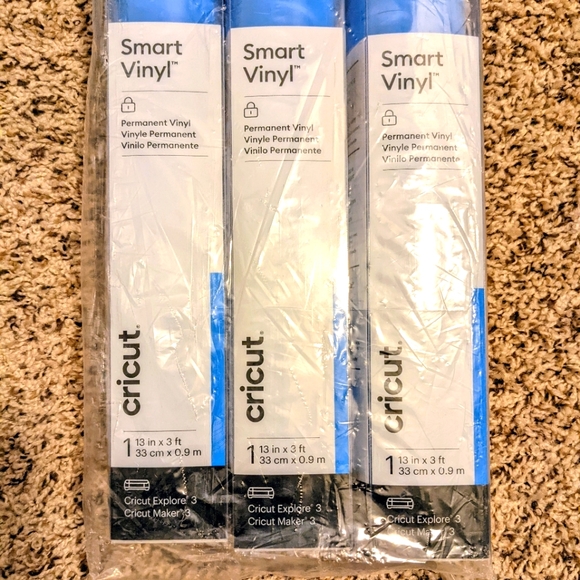 3 Rolls Cricut Permanent Smart Craft Diy Vinyl Paper - Ocean Blue - Picture 2 of 6